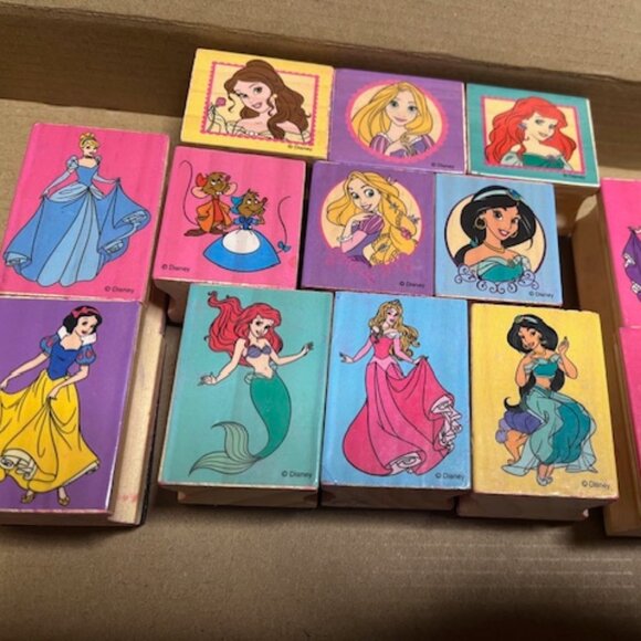 Lot of 13 Disney Princesses Disney Characters Mounted Rubber Stamps - Picture 2 of 16